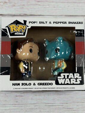FUNKO POP HOME STAR WARS SALT AND PEPPER SHAKERS HAN SOLO AND GREEDO